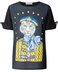 The Extreme Collection - Printed T-Shirt With Buttons - Lyst