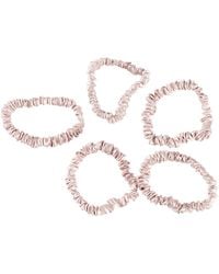 Soft Strokes Silk - Pure Mulberry Silk Skinny Scrunchie Set Of Five - Lyst