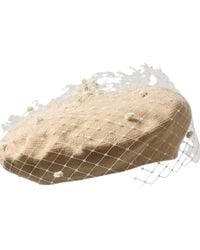 Misa Harada Millinery - Neutrals Floe Veiled Beret - Lyst