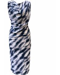 Imaatu - Oshun Dress Ink Monochrome Sculpting Elastic Cotton Jersey Waterfall Drape Midi - Lyst