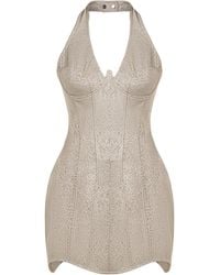 Nocturne - Snake-Print Boned Mini Corset Dress - Lyst