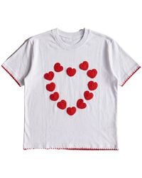 Ana Chic - Heart Handmade Crochet Applique Cotton Tee - Lyst