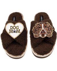 Laines London - Neutrals Laines Neutral Boucle Slippers With Duke The Spaniel & Dog Mum /Mom Brooches - Lyst
