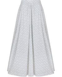 NAZLI CEREN - June Printed Cotton Midi Skirt - Lyst