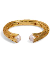 Ebru Jewelry - Cleopatra & Pearl Chunky Cuff Design Bracelet - Lyst