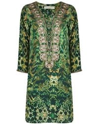 Sophia Alexia - Emerald Leopard Silk Taj Kaftan - Lyst