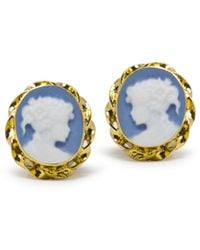 Vintouch Italy - Plated Sky Mini Cameo Stud Earrings - Lyst
