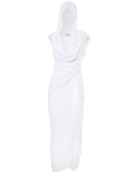 Brenda Agradi - Sleeveless Hooded Long Evening Dress - Lyst