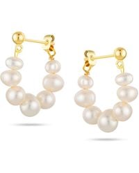 Arctic Fox & Co. - Pearl Link Hoop Earrings - Lyst