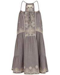 Raffya - Jen Tiered All Over Embroidered Mini Dress - Lyst