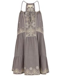 Raffya - Jen Tiered All Over Embroidered Mini Dress - Lyst