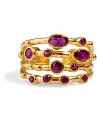 Ebru Jewelry - Ruby Stone Adjustable Statement Ring - Lyst