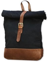 VIDA VIDA - Canvas & Leather Roll Top Backpack- & Tan - Lyst