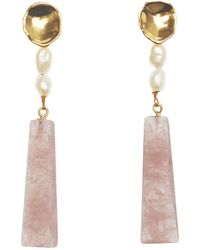 Lavani Jewels - Melina Rose Quartz Earrings - Lyst