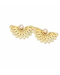 Silver Moon - Pearl Wings-Plated Sterling Earrings - Lyst