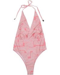 lords of harlech - Xena Inter Twine Coral Halter One-Piece Swimsuit - Lyst