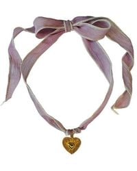 Lexi Jewelry - The Sweet Love Heart Silk Choker Necklace - Lyst