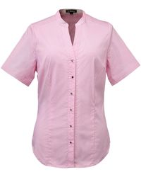 Smart and Joy - Fitted V-Neck Short Sleeves Cotton Shirt - Lyst