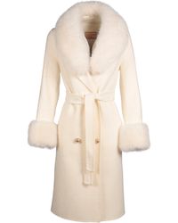 Santinni - Marlene Cashmere & Wool Coat With Faux Fur - Lyst
