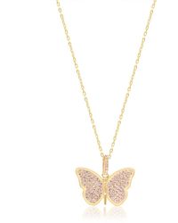 SHYMI - Pave Butterfly Necklace - Lyst