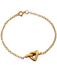 Posh Totty Designs - Plated Love Knot Heart Bracelet - Lyst