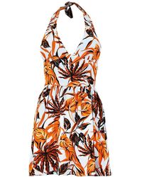 blonde gone rogue - Beachy Halter Neck Mini Dress, Upcycled Viscose - Lyst