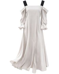 Julia Allert - Off-Shoulder Midi Dress With Contrast Straps - Lyst