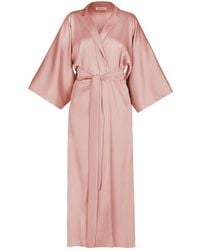 Avenue 8 - Silk Maxi Collar Robe - Lyst