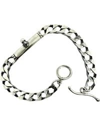 Tg-Jewellery by Tamara Gervasio - Skull Bracelet – Sterling, Handmade Flat Curb Chain With T-Bar Clasp - Lyst