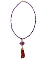Bellus Domina - Sterling Silver Amethyst & Garnet Tassel Necklace - Lyst