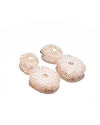 Nana Watanabe - Neutrals Coral Egg Embroidery Earrings - Lyst