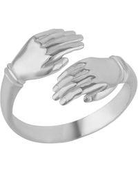 Spero London - New Hug Ring With Hands Sterling & Plated - Lyst