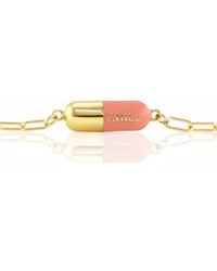 Kris Nations - Chill Pill Enamel Bracelet Gold Filled & Pink Sky Enamel - Lyst