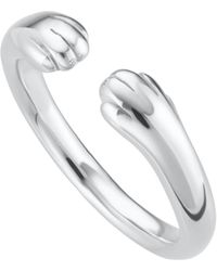 Lily Charmed - Sterling Open Paw Hug Ring - Lyst