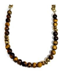 Rachel Nathan - Matte Tiger's Eye & Brass Stones Necklace - Lyst