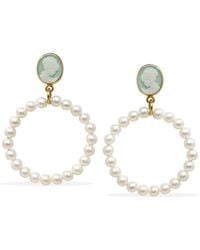 Vintouch Italy - A Perfect Circle Cameo And Pearl Earrings - Lyst