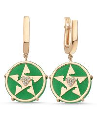 Ecce | Artisan Diamonds - 14K Solid Happy Star Heart Diamond Earring - Lyst