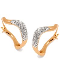 Potoska - Curved Mini Pave Hoop Earrings - Lyst