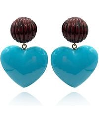 Michael Nash Jewelry - Amour Carved Tortoise Pierced Resin With Heart Drop - Lyst