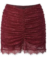 OW Collection - Selah Burgundy Lace Mini Skirt - Lyst