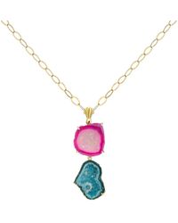 Magpie Rose - Pink & Green Rocks In The Sky Necklace - Lyst