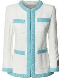 The Extreme Collection - Cream Knit Jacket Structured - Lyst