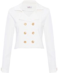 Peraluna - Kathy Crop Blazer Knit Jacket - Lyst