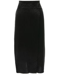 Noria Anis - Moonlight Viscose Jacquard Midi Skirt - Lyst