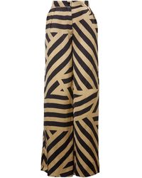 BLUZAT - Printed Straight-Cut Trousers - Lyst