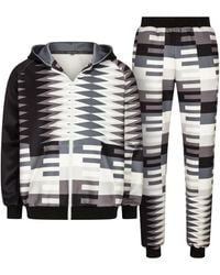 Ohema Ohene - Hooded Kente Print Tracksuit Co-Ord Set – Monochrome - Lyst