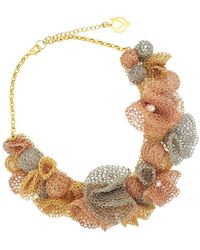 Lavish by Tricia Milaneze - Trio Gold Mix Reef Maxi Handmade Crochet Necklace - Lyst