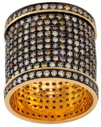 Artisan - Natural Multi Color Diamond Pave Long Band Ring 925 Sterling Silver Jewelry - Lyst