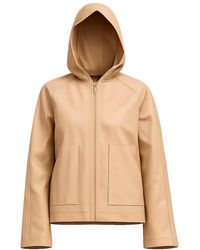 Tantra Spain Sl - Neutrals Waterproof Jacket With Hood, Visible Front Pockets And Zippered Closure - Lyst