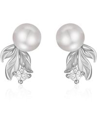 Azura Jewelry New York - Whispering Grove Pearl Earrings Vermeil - Lyst